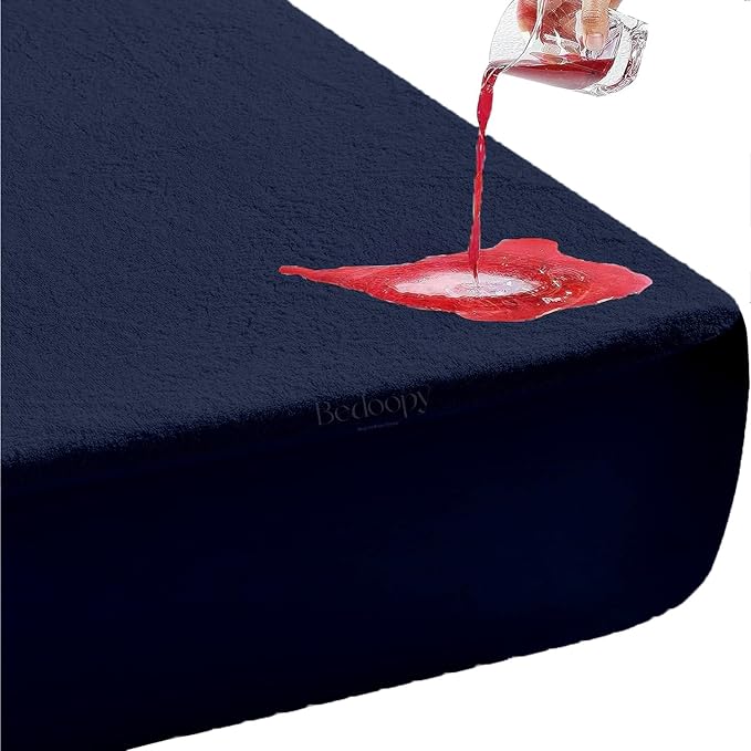 35X89 Truck Sleeper Waterproof Mattress Protector Pad Cover RV Bunk & Truck Sleeper Soft Terry Cotton Navy Luxury RV Mattress Protector 6" Inch Deep Pocket Easy Care