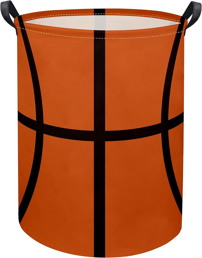 HIYAGON Basketball Kids Laundry hamper Baby Hamper for Nursery Boy and Girl Kids Cute Kids Toys Storage Bin Organizer Basketball Room Decor for Home(Basketball Pattern) by HIYAGON