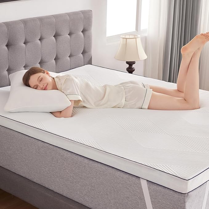 3 Inch Memory Foam Mattress Topper Twin XL Size College Dorm Ventilated Breathable Cooling Mattress Pad with Removable Soft Cover Portable Bed Topper for Back Pain, CertiPUR-US Certified
