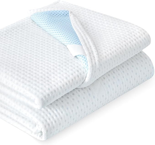 Subrtex Mattress Topper Cover (Only Cover) Mattress Protector Bedding Rayon Made from Bamboo Removable Mattress Encasement Mattress Cover with Zipper (4 Inch, White, Full)
