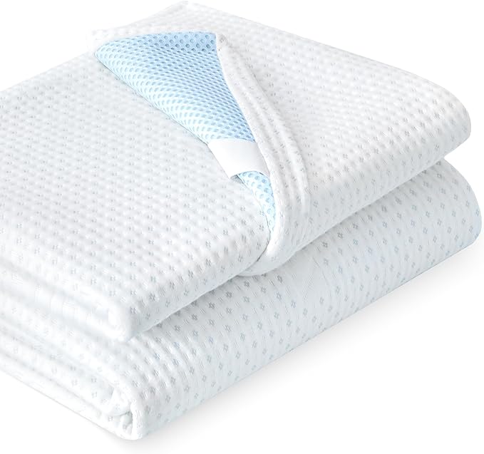 Subrtex 2 Inch Mattress Topper Cover (Only Cover) Mattress Topper Protector Bedding Rayon Made from Bamboo Removable Mattress Encasement with Zippers, CK