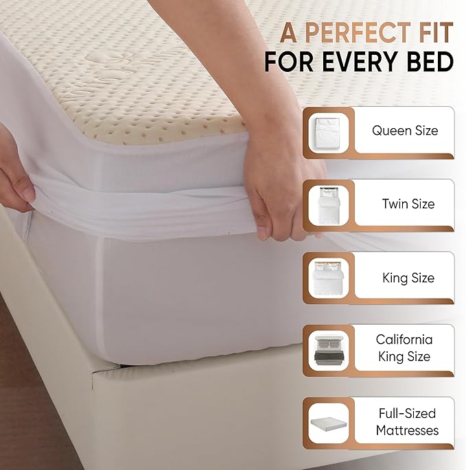 Luxury Organic Cotton Mattress Protector Twin XL - Ultra Thick 380 GSM 3D Air Fabric - 100% Waterproof & Noiseless - OCS Certified Breathable Mattress Cover - Deep Pocket Fitted Style