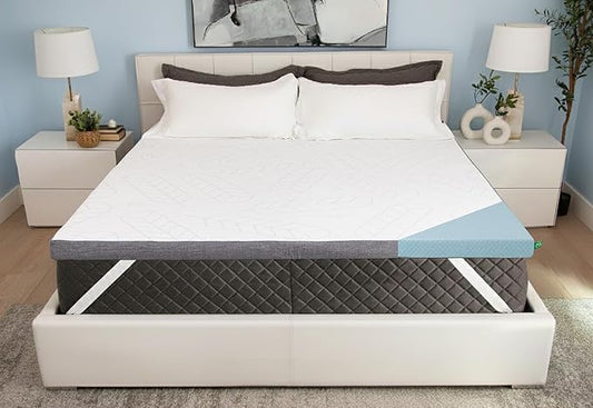 Sleepyhead Queen 3 Inch Premium Gel Mattress Topper – Cooling Gel Memory Foam Bed Topper – Pressure Relief, Washable Cover, CertiPUR-US Certified, Soft Mattress Pad (Queen 3")