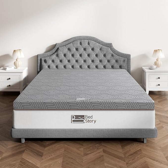 BedStory Firm Mattress Topper King - 3 Inch High Density Memory Foam Mattress Topper - Advanced Support for Back Pain Relief - Breathable Washable Cover, CertiPUR-US Certified