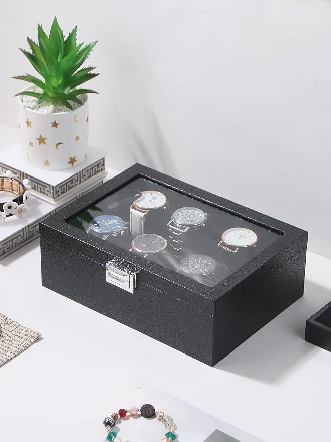 Bracelet Holder Organizer Box, Jewelry Storage Case with 2 Rods, Bangle Watch Display Tray for Women Girls (Black) - Image 6