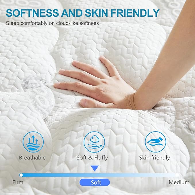 Mattress Topper King Size, Extra Thick Quilted Fitted Mattress Pad Cover, Cooling Breathable Silk Mattress Protector with Soft Down Alternative Filling (8-21" Deep Pocket)