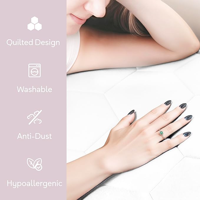 Hearth & Harbor Twin Size Quilted Fitted Mattress Pad Cover, 100% Waterproof Mattress Protectors, Deep Pocket Fitted Mattress Cover 8" - 21" (39" x 75", White)