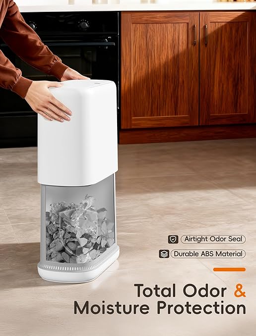 Bathroom Trash Can with Lid, Slim 2.3 Gallon Vacuum adsorption Garbage Bin, Narrow Press Top Waste Basket for Odor Control & Dog Proof for Bathroom Bedroom Office Home - Image 4