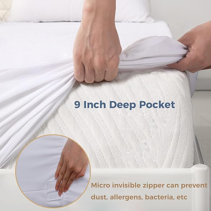 Mattress Encasement Twin XL, Mattress Protector Zippered Premium Quality Hypoallergenic Encasement-Fully Encased-9 Inches Deep