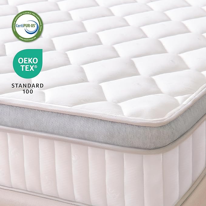GAESTE Twin Mattress in a Box, 10 Inch Hybrid Mattress with Comfort Memory Foam and Pocket Springs, Medium Firm, Pressure Relief, CertiPUR-US Certified (Twin, 10 in)