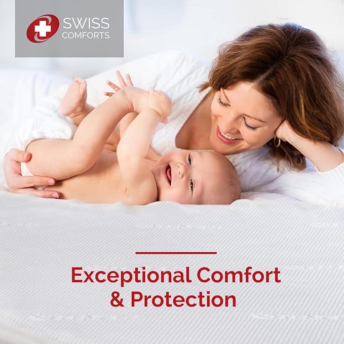 Swiss Comforts 100% Waterproof Mattress Protector Queen Size - Tencel Mattress Cover | Naturally Cooling, Breathable & Noiseless | Soft Fitted Bed Sheet (Tencel, Queen 60"x80")
