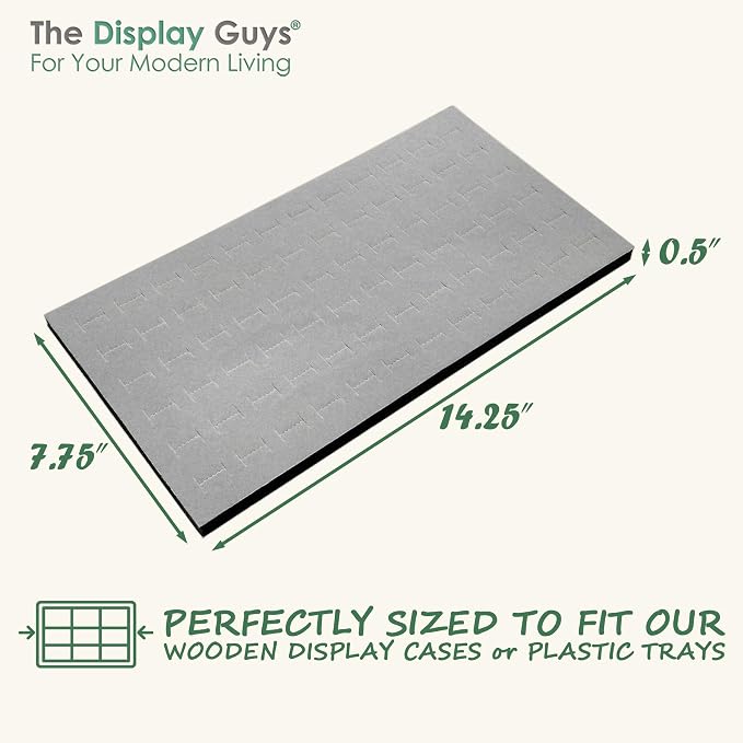TheDisplayGuys For Your Modern Living 2-Pack 72-Ring Holders Velvet Foam Padding Jewelry Inserts - Tray/Case Liners - Retail Display, Storage (Gray) by The Display Guys - Image 2