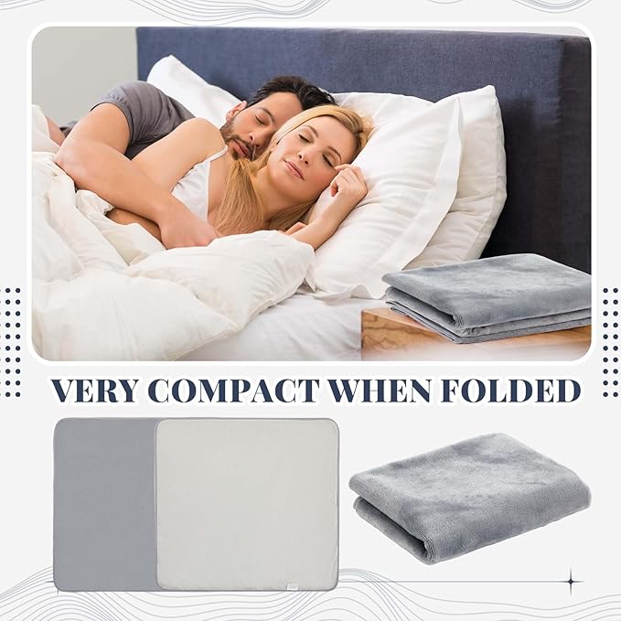 1 Pcs Couples Waterproof Mat Lover Reusable Stainproof Blanket Quiet Easy Use Mattress Protector for Adult Multi Functional Bed Sheet Couple Pleasure Comfort (27.5 x 27.5 in,Grey)