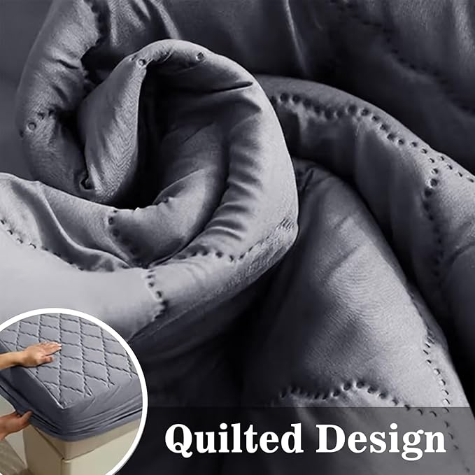 Shatex King Size Mattress Pad - Breathable Quilted Mattress Topper Protector with 8-16 Inches Deep Pocket, Machine Washable (78x80inch,Grey)