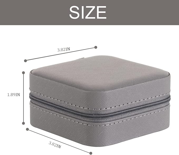 KElofoN 5 packTravel jewelry case Travel jewelry box Travel Jewelry Organizer Small Jewelry Organizer Box for Girls Women with Mirror (Grey-5) - Image 3