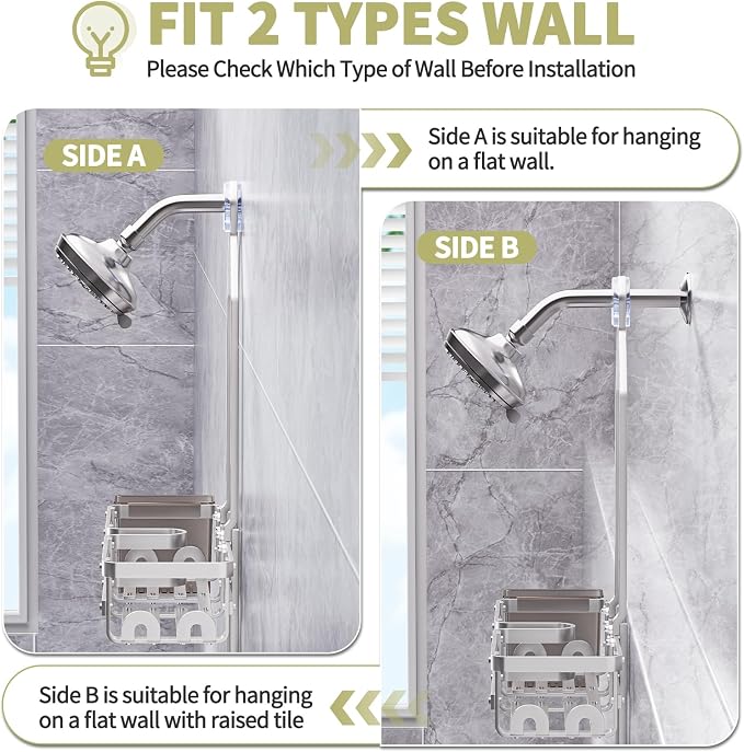 GAOKASE Aluminum Shower Caddy Hanging, Never Rust Shower Organizer- 4 Levels with adjustable Height 10 Hooks for Razor/Sponge - Rack with Soap Basket (Silver) - Image 8
