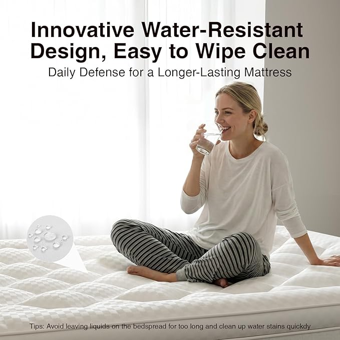 Novilla King Mattress Topper, Extra Thick Pillow Top - Overfilled Hotel Luxury Mattress Pad Cover for Back Pain Relief, Breathable Fluffy Down Alternative Fill, 8-21” Deep Pocket, Oatmeal