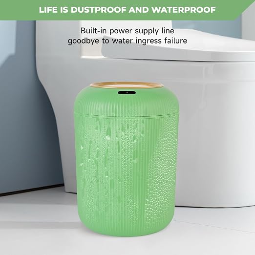 Pukomc Smart Sensor Wastebasket, Convenient and Hygienic Easy to Use, Technology Sensor Waterproof Wastebasket Plastic Trash can for Kitchen, Bathroom, Bedroom, Living Room, Office and Outdoor Green - Image 7