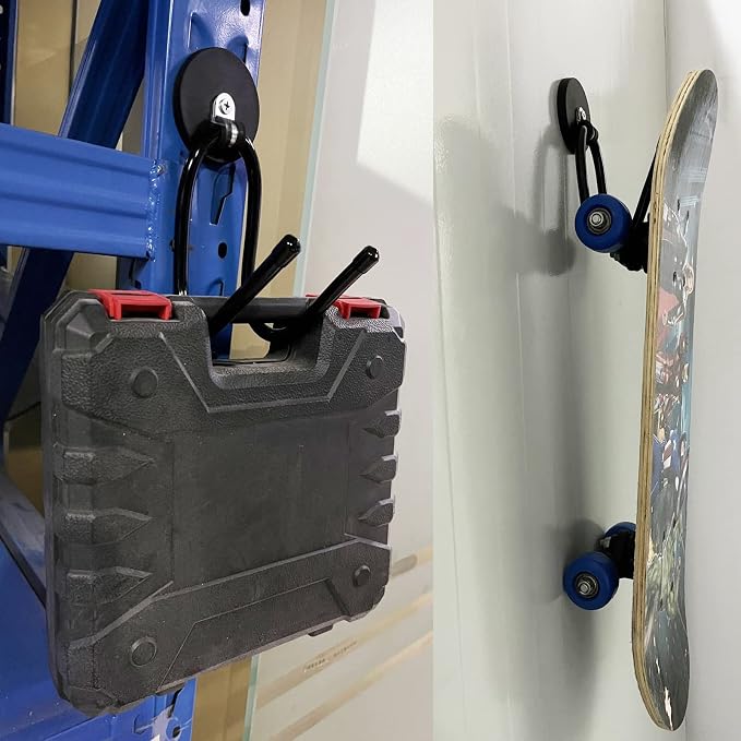 Pmsanzay 2 Pack Power Drill Tool Organizer Holder,Magnetic Tool Holders,Garage Tool Storage Rack,Heavy Duty Large Garage Magnet Utility Hooks with Rubber Coating, No Scratches - No Power Drill - Image 7