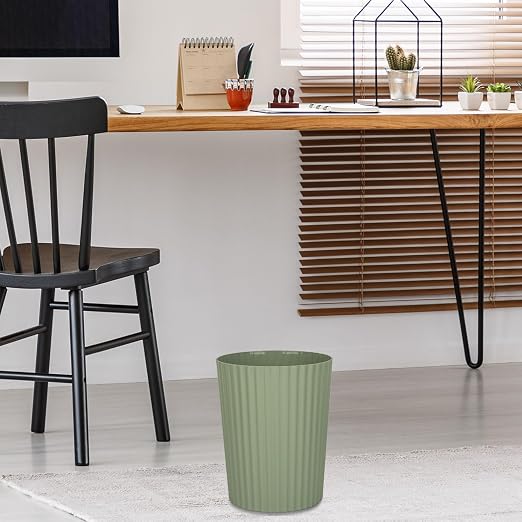 JiatuA Small Trash Can Plastic Wastebasket Round Garbage Container Bin for Bathroom, Kitchen, Bedroom, Home Office, College Dorm, Green - Image 4