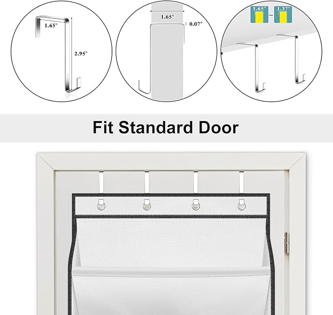 SLEEPING LAMB Over The Door Shoe Organizer for Closet, Kids Sneaker Storage for Hanging Shoe Rack for Door with Large Deep Pockets for Toddler, Girl, Baby Room Decor, White - Image 4