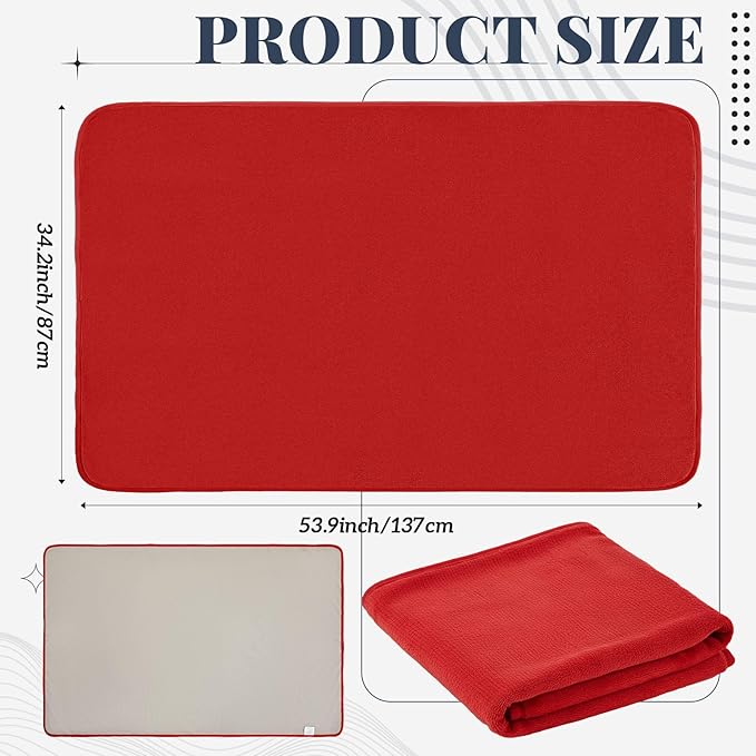 1 Pcs Couples Waterproof Mat 54 x 34 in Lover Reusable Stainproof Blanket Quiet Easy Use Mattress Protector for Adult Multi Functional Bed Sheet Couple Messy Play Pleasure Comfort (Red)