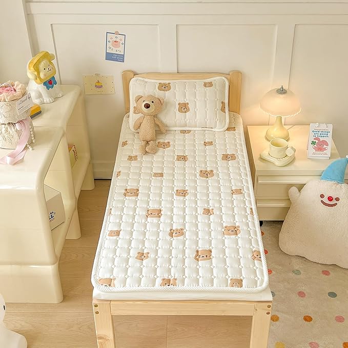 Baby Crib Mattress Cover Protector, Toddler Mattress 100% Cotton Mini Baby Mattress Protector Cushion,Toddler Mattress Topper。Cot Mattress Pad, Crib Cushion Bed Sheets