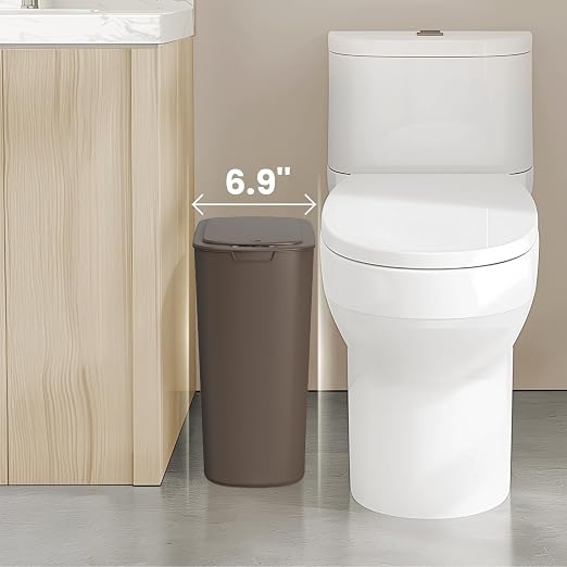 Cesun Bathroom Trash Can with Lid, 5 Gallon Motion Sensor Trash Can, Small Automatic Garbage Can, Touchless Smart Plastic Slim Wastebasket for Bedroom, Office, rv, Living Room, Brown - Image 4