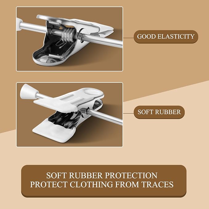 Pants Hangers with Clips 10 Pack Adjustable Skirt Hangers for Women Non-Slip Trousers Hanger for Jeans Clothes Hangers for Pants Heavy Duty Space Saving Shorts Hangers,White,12Inch - Image 5