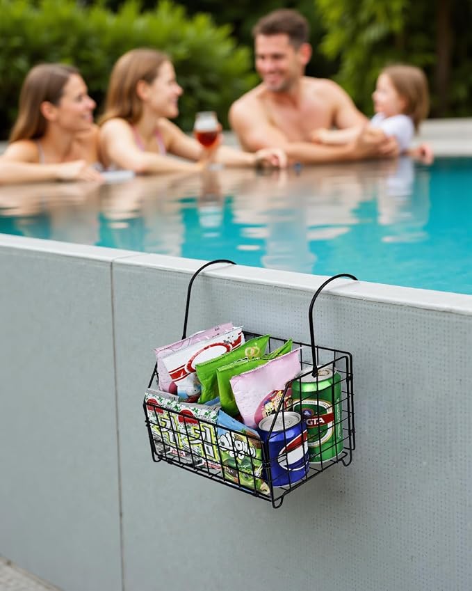 Large Rustproof Shower Caddy Hanging, 304 Stainless Steel Hanging Shower Organizer Basket for Bathroom & Bathtub, Over the Rod Shower Rack for Shampoo, Conditioner, Soap & Bath Accessories(Black) - Image 5