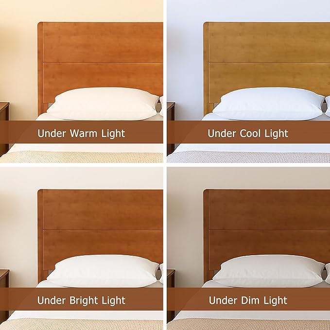 Merax Queen Size Bamboo Platform Bed, Mid-Century Modern Bed Frame with Tall Headboard, Solid Sustainable Bedframe Queen-size, Wood Slat Support, No Box Spring Needed, Easy Assembly, Noise Free, Brown