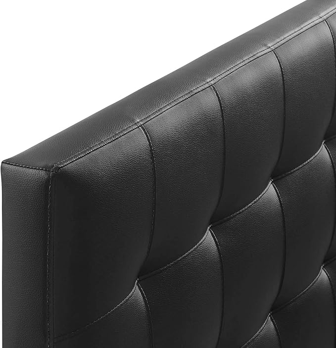 Modway Lily Tufted Faux Leather Upholstered Full Headboard in Black