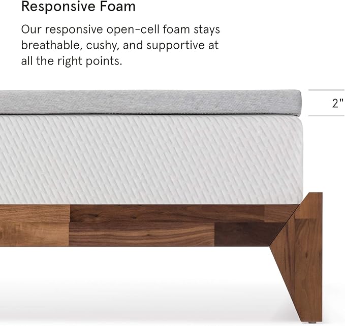 Tuft & Needle Mattress Topper, Full Size, 2 inches of our Breathable, Supportive Adaptive Foam, Luxe Gray Cover, CertiPUR-US and Greenguard Gold Certified