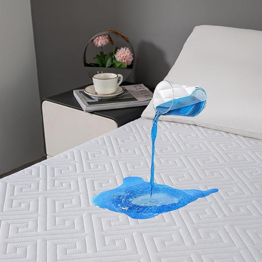 JOSOP Mattress Protector Queen Size-Quilted 325GSM,Waterproof Queen Mattress Pad,Fitted with 20" Deep Pocket Queen Mattress Protector,Soft,Noiseless,Washable Bed Mattress Cover for Home,Hotel,Bedroom