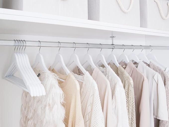 StorageWorks White Wooden Hangers 20 Pack, Heavy Duty Wood Hangers for Closet, Clothes Hangers for Coats, Bridesmaid Suits, Wedding Dress - Image 7