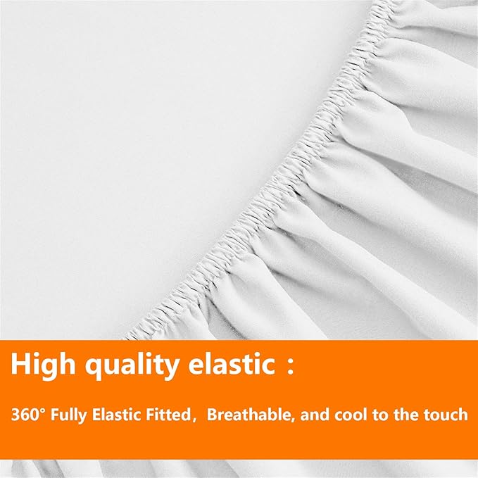 TAIMIT White Queen Size Comforter Set - 7 Pieces, Bed in a Bag Bedding Sets with All Season Soft Quilted Warm Fluffy Reversible Comforter,Flat Sheet,Fitted Sheet,2 Pillow Shams,2 Pillowcases