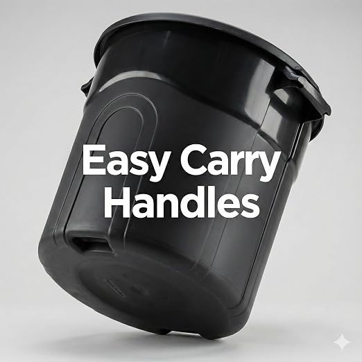 20 Gallon Heavy Duty Trash Can with Secure Click-Lock Lid – Durable All-Weather Plastic Garbage Bin for Outdoor Patio, Garage, Kitchen & Commercial Use – Black Utility Container - Image 9