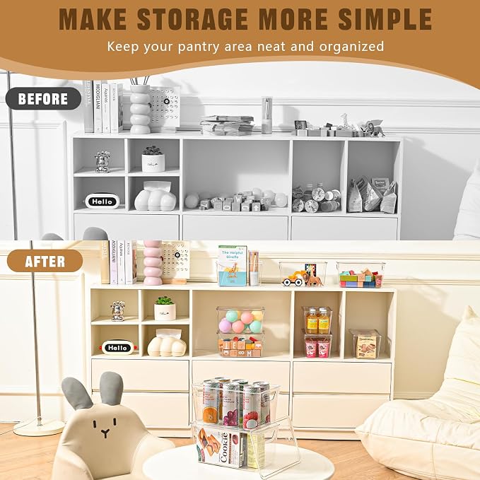 12 Pack Middle Stackable Storage Boxes for Storage and Organization, Clear Storage Bins with Lids, Plastic Storage Containers with Lids, Plastic Bins with Handles for Office, Bedroom, Study Room - Image 5