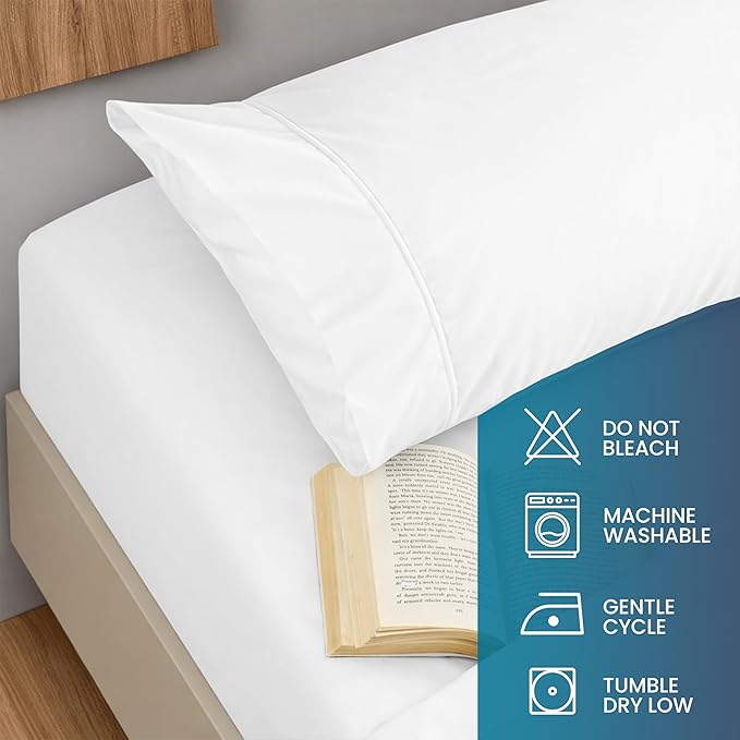 Utopia Bedding King Size 4 Piece Sheet Set - Brushed Microfiber - Soft Bed Sheets for King Size Bed - Includes 1 Fitted, 1 Flat, & 2 Pillow Cases - Deep Pocket (White)