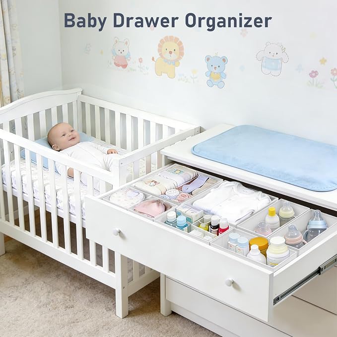 DIMJ Drawer Organizer Clothes - 30 Pack Closet Drawer Organizer Bins for Baby Clothes Storage, Fabric Dresser Organizer for Nursery Bedroom, Foldable Small Drawer Dividers for Underwear Socks - Image 2