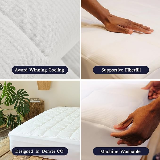SLUMBER CLOUD Cooling Performance Mattress Pad - Full - NASA-Technology, Temperature-Regulating Bedding, Designed for Hot Sleepers and Night Sweats