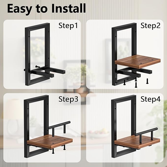Sbosbo Floating Shelves for Wall, Plant Shelf Indoor, Wall Planters for Indoor Floating Plant Shelves for Bedroom, Living Room, Kitchen, Office, Bathroom Decor (2 Pack) - Image 5