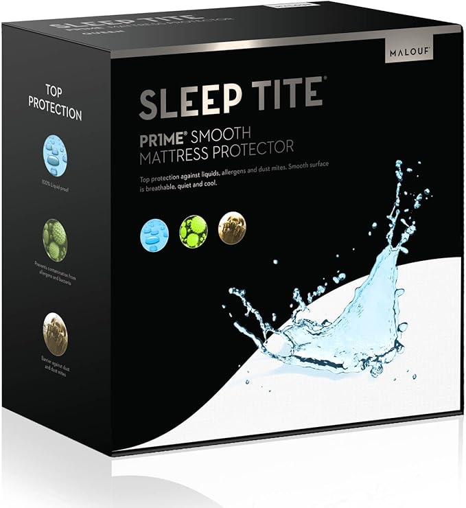 Sleep TITE PR1ME Smooth 100% Waterproof Hypoallergenic Mattress Protector with 15-Year Warranty - Split King Size