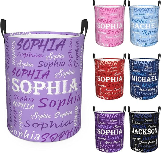 Custom Name Laundry Hamper, Personalized Laundry Basket with Name for Baby Boys Girls, Customized Collapsible Dirty Clothes Hamper Storage with Handles for Bedroom Bathroom Dorm Room Decor by Ownxhbc