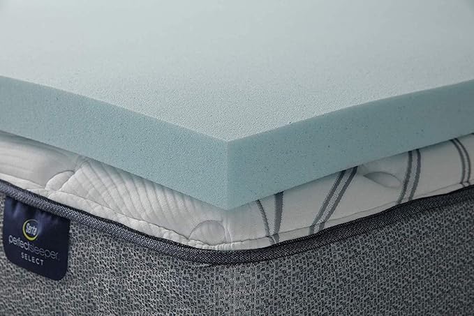 Serta ThermaGel Cooling, Pressure-Relieving Memory Foam Mattress Topper, 3 Inch, Twin XL, Made in The USA