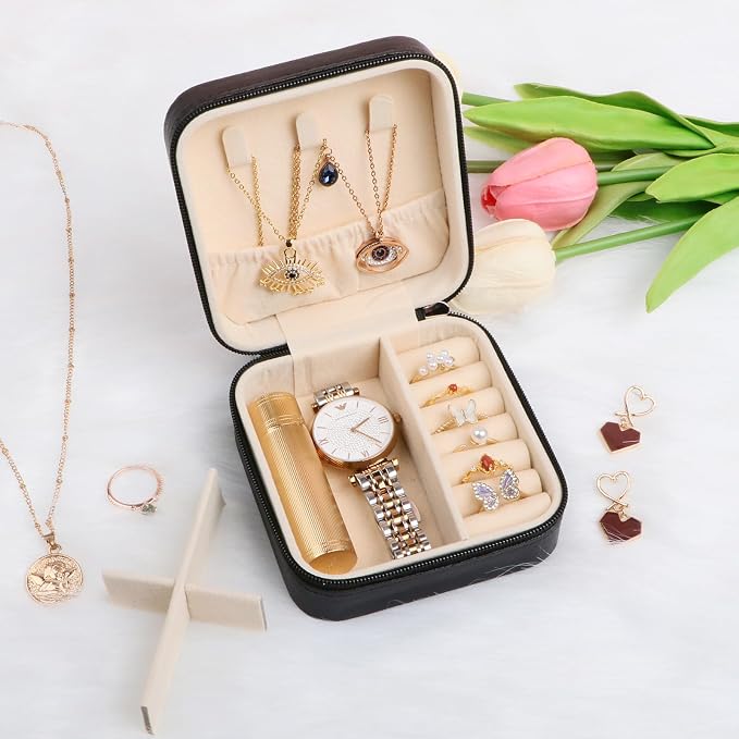 17Dec 6-Pack Small Travel Jewelry Case Organizer,Mini Travel Essentials for Women,Bridesmaid Gifts Birthday Gifts for Women,Small Jewelry Box for Girls 8-12 - Image 9