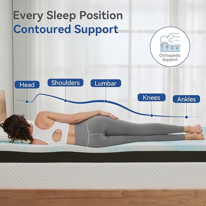 Extra Firm Mattress Topper Twin XL Size 3 Inch, Pain Relieving Foam Bed Topper for Extra Support, Gel Memory Foam&High-Density Foam Mattress Pad, CertiPUR-US Certified