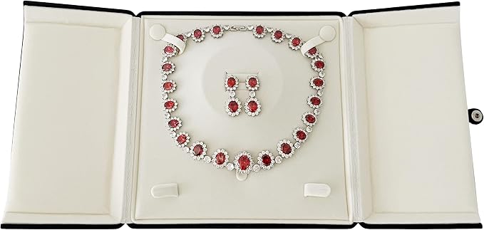 Premium Grade High End Presentation Blue Velvet Jewelry Box for Ring Necklace Bracelet Whole Set (Jewelry is not included) - Image 3