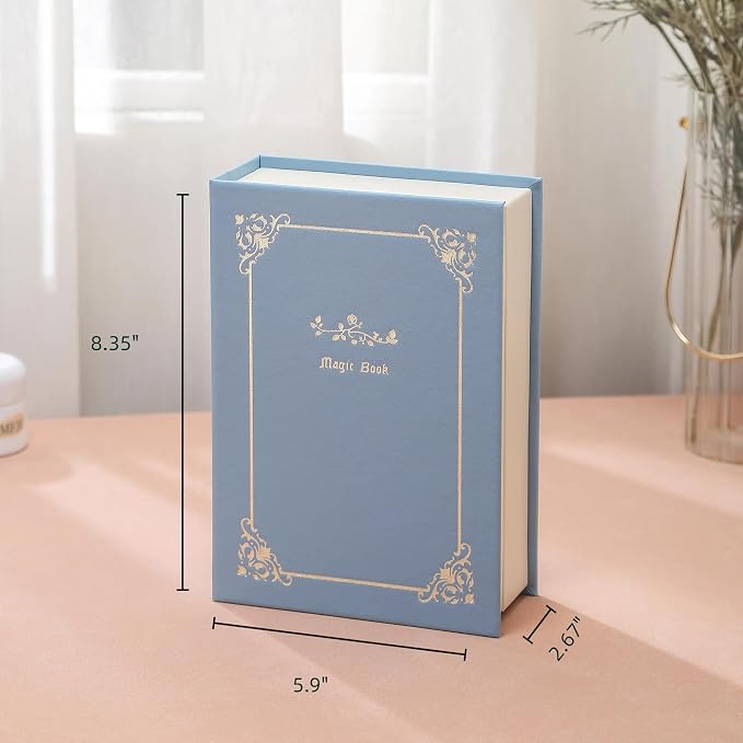PU Leather Book Jewelry Organizer Box with Magnetic Closure, Stylish Jewelry Box for Women and Girls,Travle Jewelry Case for Rings Necklaces Earring (Blue) - Image 4