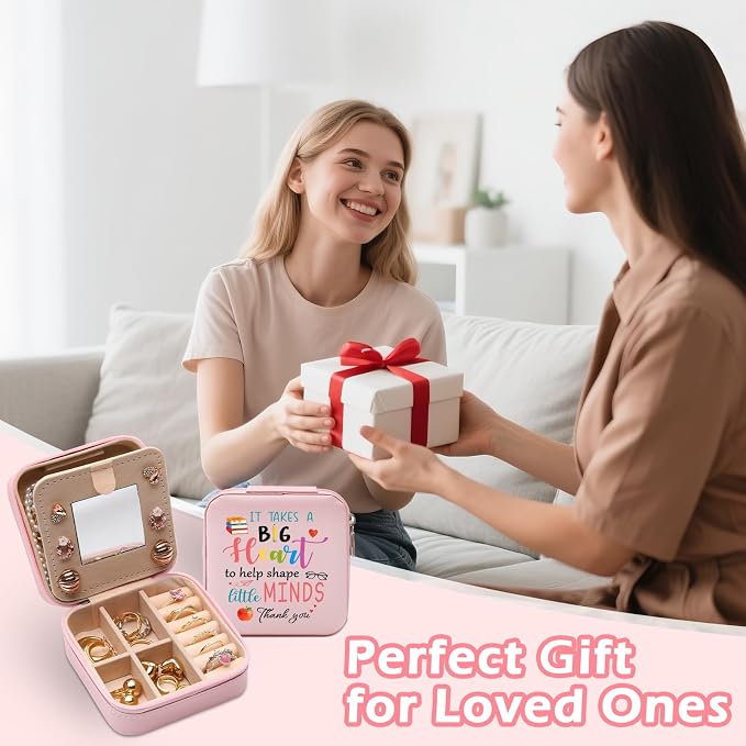 GAOLZIUY Teacher Appreciation Gifts for Women, Teacher Jewelry Box, Birthday Retirement Graduation Thank You Gifts for Teachers, It Takes a Big Heart to Shape Little Minds Jewelry Case - Image 7